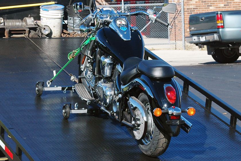 flatbed towing - motorcycle towing